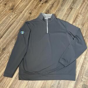 Peter Millar Golf Perth Quarter Zip Performance Pullover L Mens Gray Active